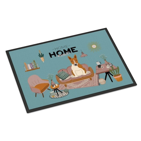 Carolines Treasures 24 x 36 in. Red White Bull Terrier Sweet Home Indoor or Outdoor Mat CK7980JMAT